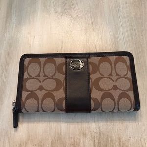 Authentic Coach Wallet cloth material with leather